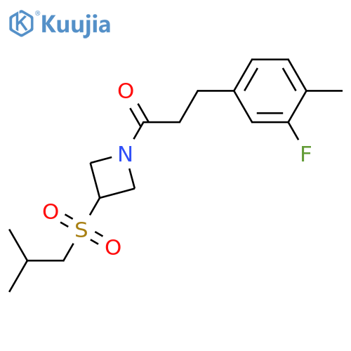 3-(3-fluoro-4-methylphenyl)-1-[3-(2-methylpropanesulfonyl)azetidin-1-yl]propan-1-one structure