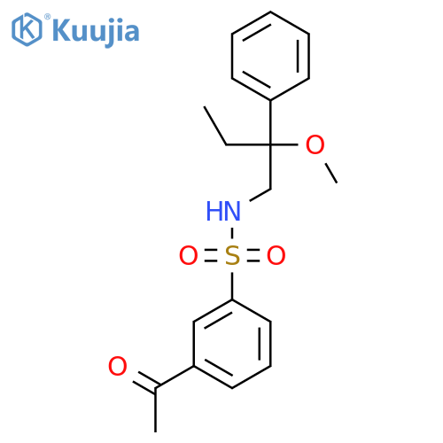 3-acetyl-N-(2-methoxy-2-phenylbutyl)benzenesulfonamide structure