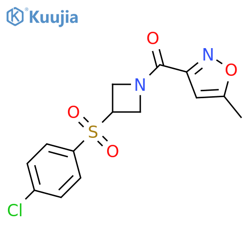 3-[3-(4-chlorobenzenesulfonyl)azetidine-1-carbonyl]-5-methyl-1,2-oxazole structure