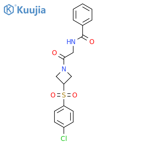 N-{2-3-(4-chlorobenzenesulfonyl)azetidin-1-yl-2-oxoethyl}benzamide structure