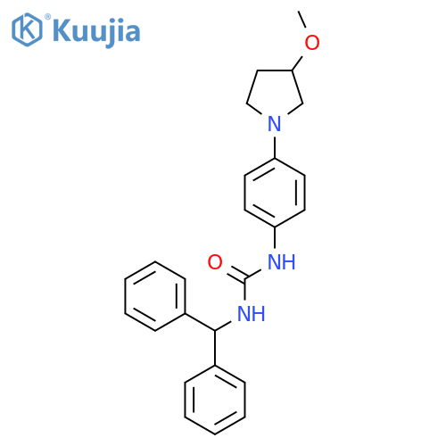 1-(diphenylmethyl)-3-4-(3-methoxypyrrolidin-1-yl)phenylurea structure