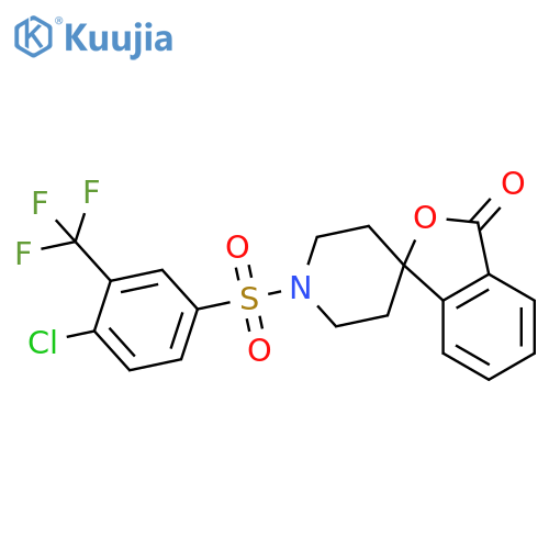 1'-[4-chloro-3-(trifluoromethyl)benzenesulfonyl]-3H-spiro[2-benzofuran-1,4'-piperidine]-3-one structure