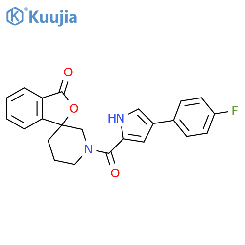 1'-[4-(4-fluorophenyl)-1H-pyrrole-2-carbonyl]-3H-spiro[2-benzofuran-1,3'-piperidine]-3-one structure
