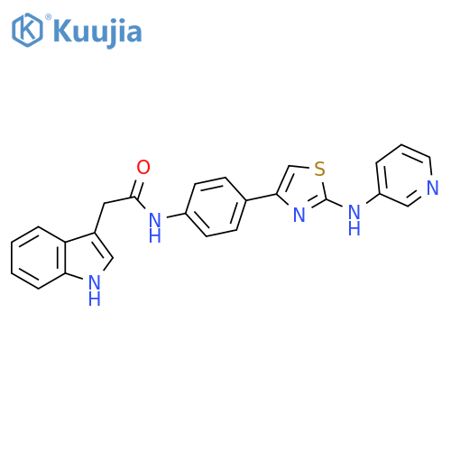 N-[4-[2-(3-Pyridinylamino)-4-thiazolyl]phenyl]-1H-indole-3-acetamide structure