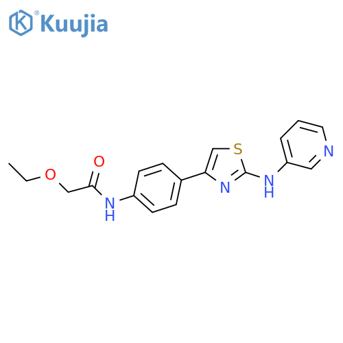 2-ethoxy-N-[4-[2-(pyridin-3-ylamino)-1,3-thiazol-4-yl]phenyl]acetamide structure