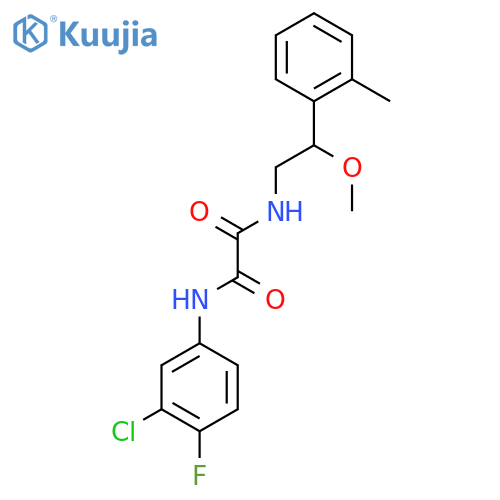 N1-(3-chloro-4-fluorophenyl)-N2-(2-methoxy-2-(o-tolyl)ethyl)oxalamide structure