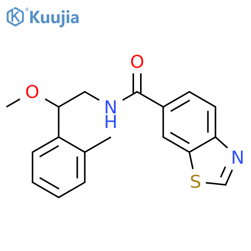 N-[2-methoxy-2-(2-methylphenyl)ethyl]-1,3-benzothiazole-6-carboxamide structure