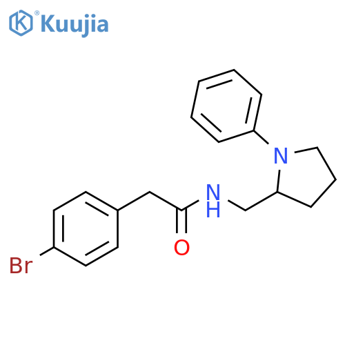 2-(4-bromophenyl)-N-[(1-phenylpyrrolidin-2-yl)methyl]acetamide structure