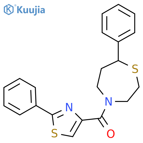 7-phenyl-4-(2-phenyl-1,3-thiazole-4-carbonyl)-1,4-thiazepane structure