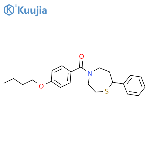4-(4-butoxybenzoyl)-7-phenyl-1,4-thiazepane structure