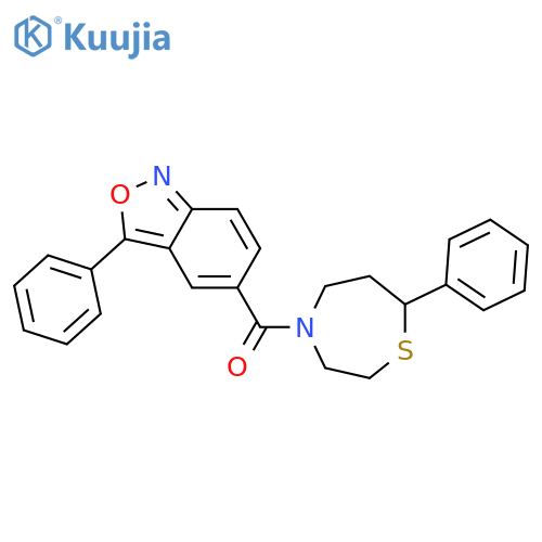 3-phenyl-5-(7-phenyl-1,4-thiazepane-4-carbonyl)-2,1-benzoxazole structure