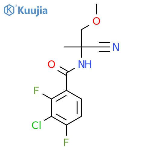 3-chloro-N-(1-cyano-2-methoxy-1-methylethyl)-2,4-difluorobenzamide structure