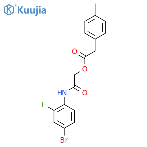 [(4-bromo-2-fluorophenyl)carbamoyl]methyl 2-(4-methylphenyl)acetate structure