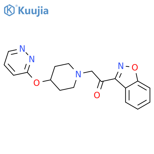 2-(1,2-benzoxazol-3-yl)-1-[4-(pyridazin-3-yloxy)piperidin-1-yl]ethan-1-one structure