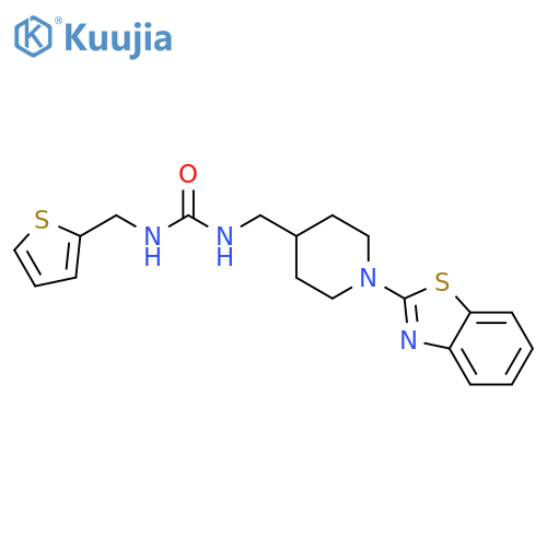 1-{[1-(1,3-benzothiazol-2-yl)piperidin-4-yl]methyl}-3-[(thiophen-2-yl)methyl]urea structure