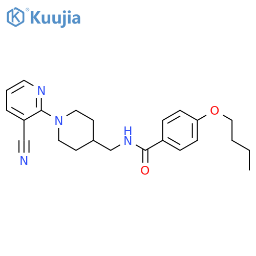 4-butoxy-N-{[1-(3-cyanopyridin-2-yl)piperidin-4-yl]methyl}benzamide structure