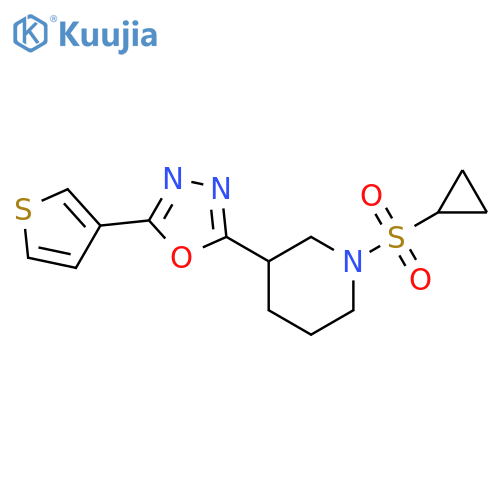 1-(cyclopropanesulfonyl)-3-[5-(thiophen-3-yl)-1,3,4-oxadiazol-2-yl]piperidine structure