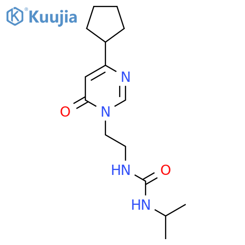 1-2-(4-cyclopentyl-6-oxo-1,6-dihydropyrimidin-1-yl)ethyl-3-(propan-2-yl)urea structure