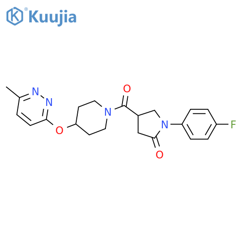 1-(4-fluorophenyl)-4-{4-[(6-methylpyridazin-3-yl)oxy]piperidine-1-carbonyl}pyrrolidin-2-one structure