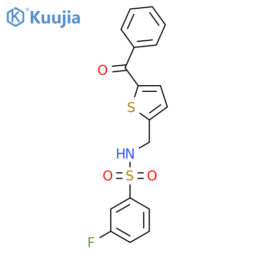 N-[(5-benzoylthiophen-2-yl)methyl]-3-fluorobenzene-1-sulfonamide structure