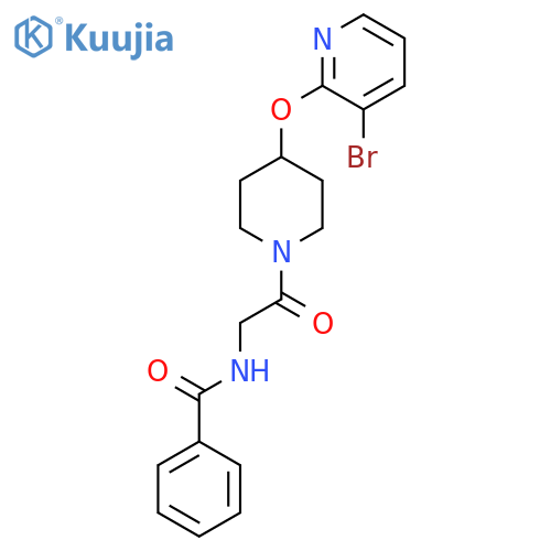 N-(2-{4-[(3-bromopyridin-2-yl)oxy]piperidin-1-yl}-2-oxoethyl)benzamide structure