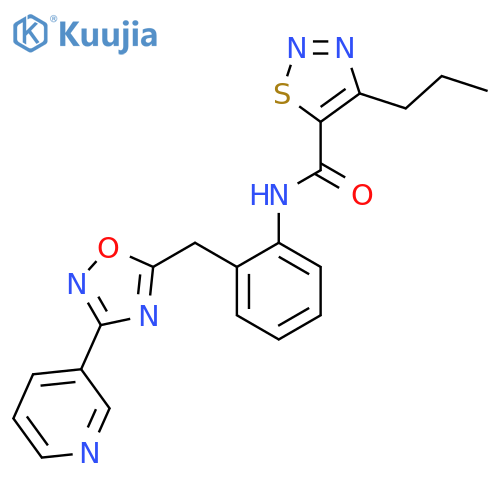 4-Propyl-N-(2-{[3-(pyridin-3-YL)-1,2,4-oxadiazol-5-YL]methyl}phenyl)-1,2,3-thiadiazole-5-carboxamide structure