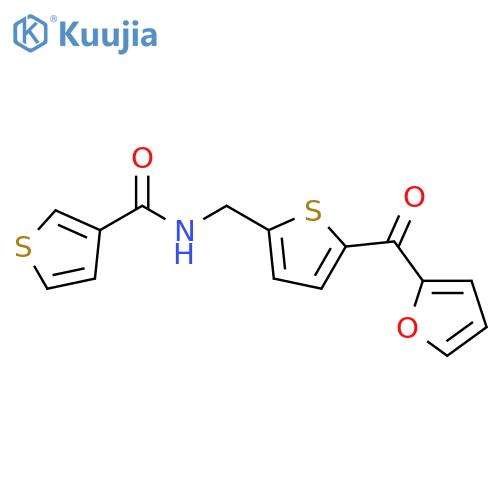 N-{[5-(furan-2-carbonyl)thiophen-2-yl]methyl}thiophene-3-carboxamide structure