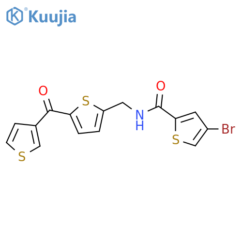 4-bromo-N-{[5-(thiophene-3-carbonyl)thiophen-2-yl]methyl}thiophene-2-carboxamide structure