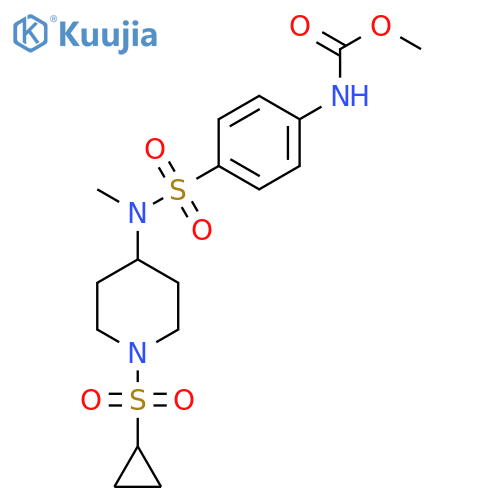 methyl N-4-({1-(cyclopropanesulfonyl)piperidin-4-ylmethyl}sulfamoyl)phenylcarbamate structure