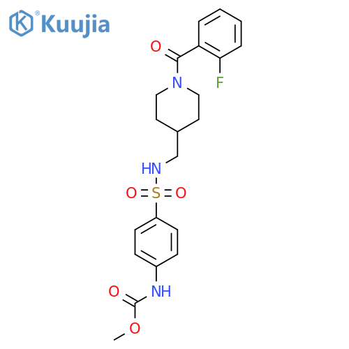 methyl N-4-({1-(2-fluorobenzoyl)piperidin-4-ylmethyl}sulfamoyl)phenylcarbamate structure