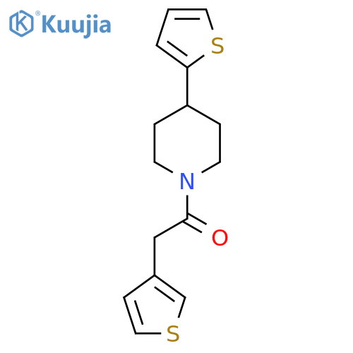 1-4-(thiophen-2-yl)piperidin-1-yl-2-(thiophen-3-yl)ethan-1-one structure