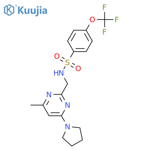 N-{4-methyl-6-(pyrrolidin-1-yl)pyrimidin-2-ylmethyl}-4-(trifluoromethoxy)benzene-1-sulfonamide structure