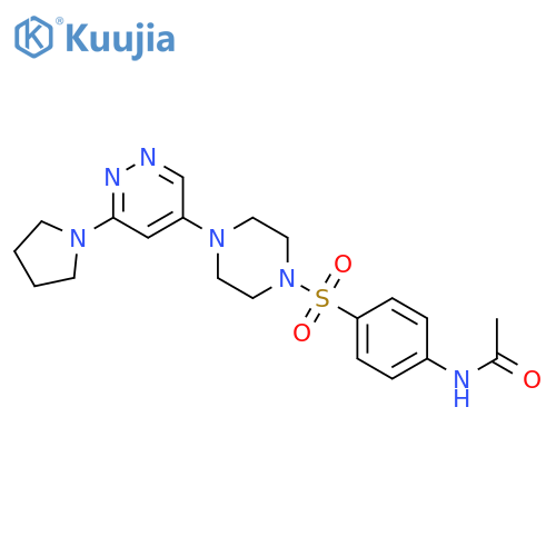 N-4-({4-6-(pyrrolidin-1-yl)pyridazin-4-ylpiperazin-1-yl}sulfonyl)phenylacetamide structure