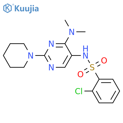 2-chloro-N-[4-(dimethylamino)-2-(piperidin-1-yl)pyrimidin-5-yl]benzene-1-sulfonamide structure