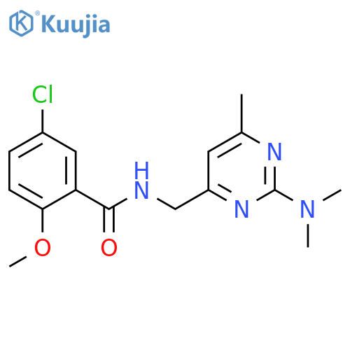 5-chloro-N-{[2-(dimethylamino)-6-methylpyrimidin-4-yl]methyl}-2-methoxybenzamide structure
