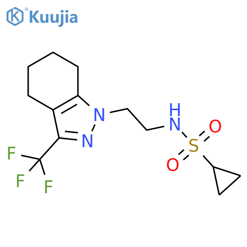 N-{2-[3-(trifluoromethyl)-4,5,6,7-tetrahydro-1H-indazol-1-yl]ethyl}cyclopropanesulfonamide structure