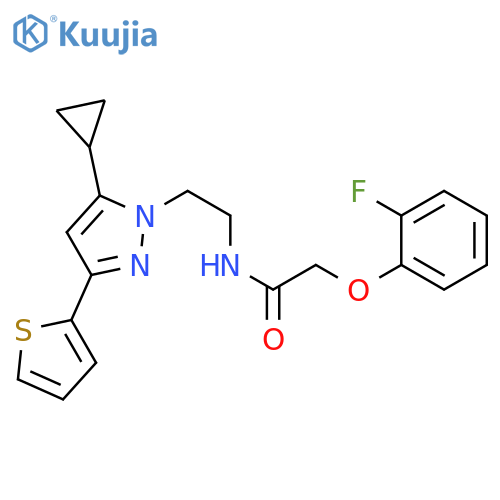 N-{2-[5-cyclopropyl-3-(thiophen-2-yl)-1H-pyrazol-1-yl]ethyl}-2-(2-fluorophenoxy)acetamide structure