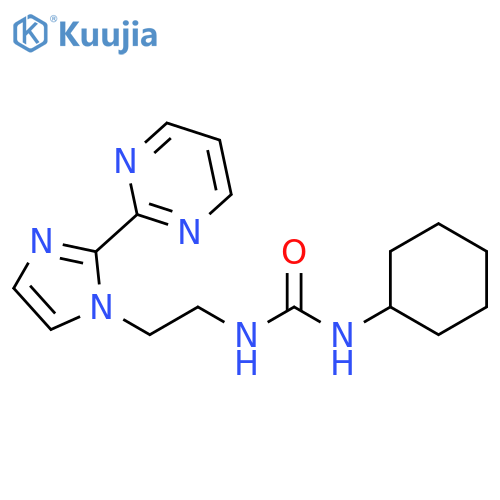 1-cyclohexyl-3-{2-2-(pyrimidin-2-yl)-1H-imidazol-1-ylethyl}urea structure