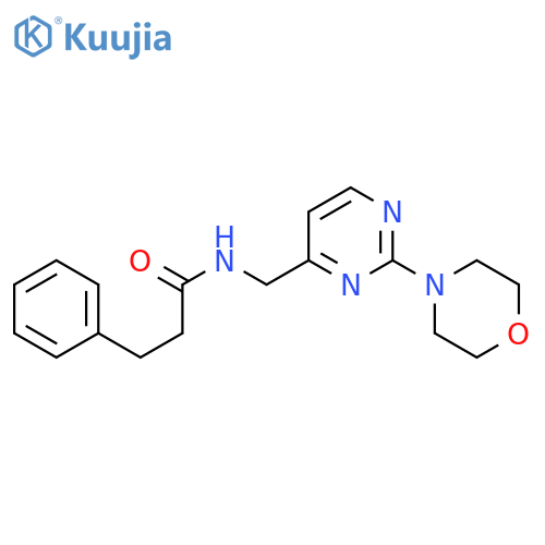 N-{[2-(morpholin-4-yl)pyrimidin-4-yl]methyl}-3-phenylpropanamide structure