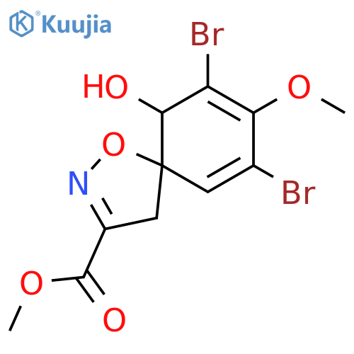 (5S,10R)-methyl 7,9-dibromo-10-hydroxy-8-methoxy-1-oxa-2-azaspiro[4.5]deca-2,6,8-triene-3-carboxylate structure