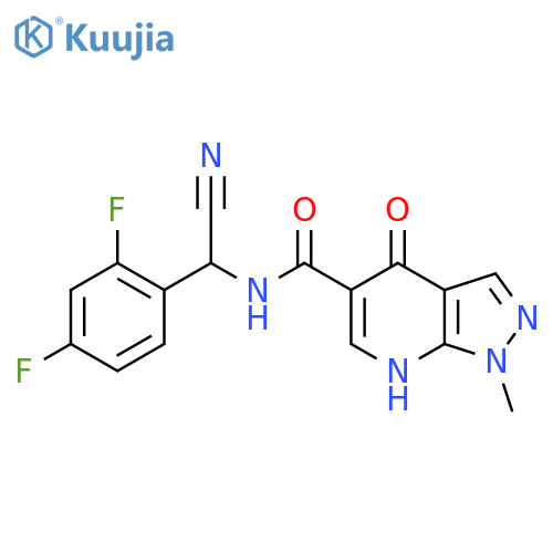 N-[cyano(2,4-difluorophenyl)methyl]-4-hydroxy-1-methyl-1H-pyrazolo[3,4-b]pyridine-5-carboxamide structure