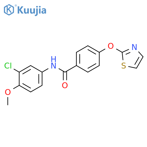 N-(3-chloro-4-methoxyphenyl)-4-(1,3-thiazol-2-yloxy)benzamide structure