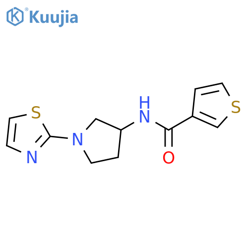 N-[1-(1,3-thiazol-2-yl)pyrrolidin-3-yl]thiophene-3-carboxamide structure