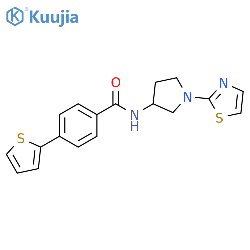 N-[1-(1,3-thiazol-2-yl)pyrrolidin-3-yl]-4-(thiophen-2-yl)benzamide structure