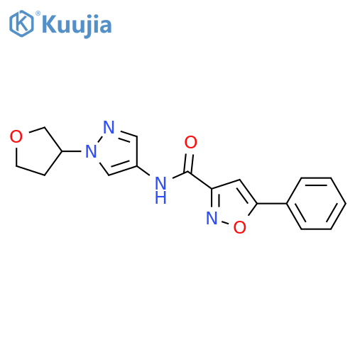 N-[1-(oxolan-3-yl)pyrazol-4-yl]-5-phenyl-1,2-oxazole-3-carboxamide structure