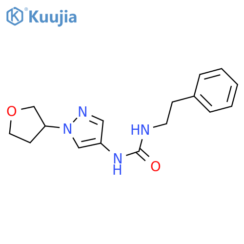 1-[1-(oxolan-3-yl)pyrazol-4-yl]-3-(2-phenylethyl)urea structure