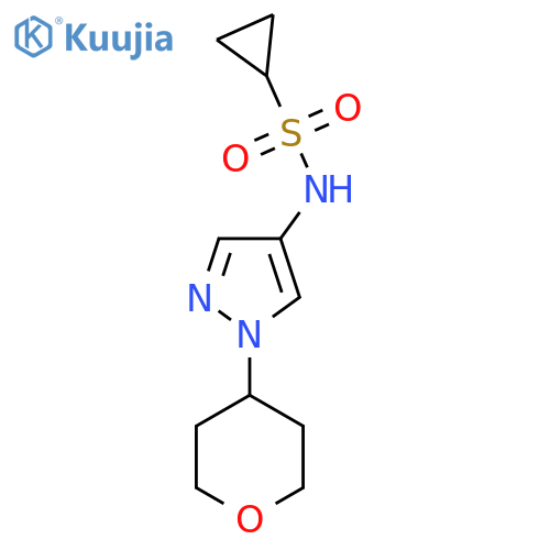 N-(1-(tetrahydro-2H-pyran-4-yl)-1H-pyrazol-4-yl)cyclopropanesulfonamide structure