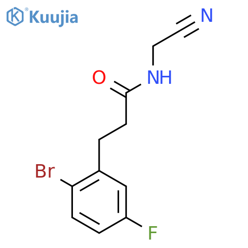 3-(2-bromo-5-fluorophenyl)-N-(cyanomethyl)propanamide structure