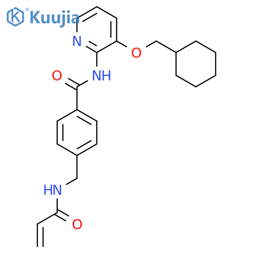N-[3-(cyclohexylmethoxy)pyridin-2-yl]-4-[(prop-2-enamido)methyl]benzamide structure