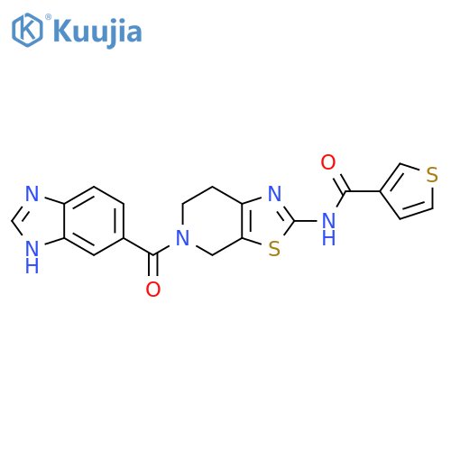 N-5-(1H-1,3-benzodiazole-5-carbonyl)-4H,5H,6H,7H-1,3thiazolo5,4-cpyridin-2-ylthiophene-3-carboxamide structure